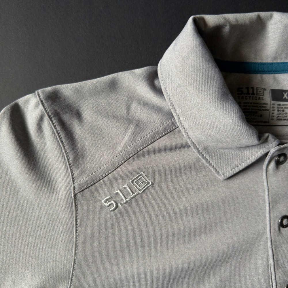 5.11 Tactical Gray Performance Polo Shirt Short Sleeve Mens XS Gorpcore Workwear - Picture 11 of 14